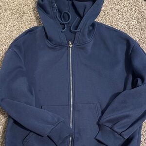 Navy Blue Zip-Up Hoodie